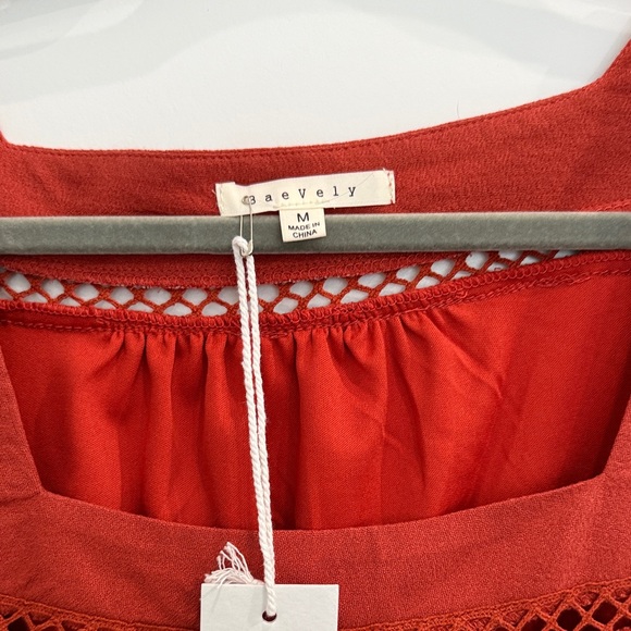 NWT Vici Crochet Tiered Mini Dress - Orange - Picture 3 of 5